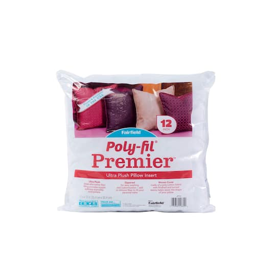 Poly-Fil® Premier™ Pillow Insert, 12" x 12" in White | 12" x 12" | Michaels®